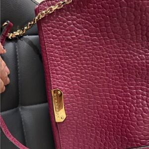 Burberry Burgundy Leather Shoulder Bag